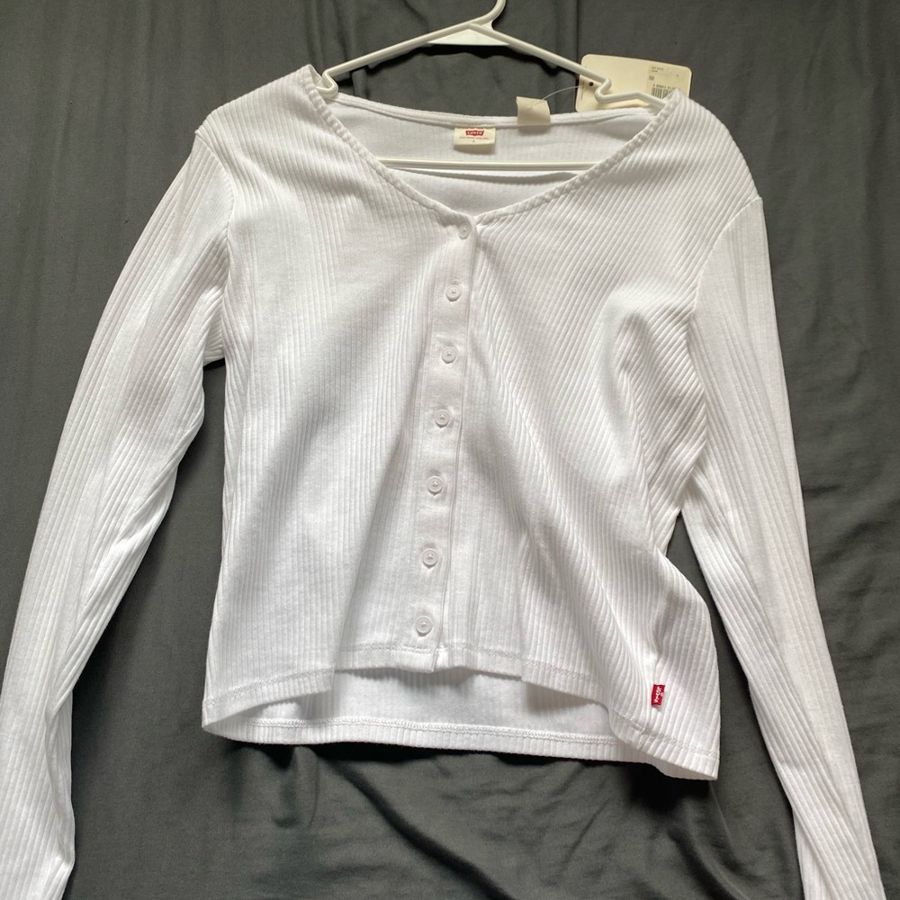 Levi's White Long Sleeve Button Down Shirt